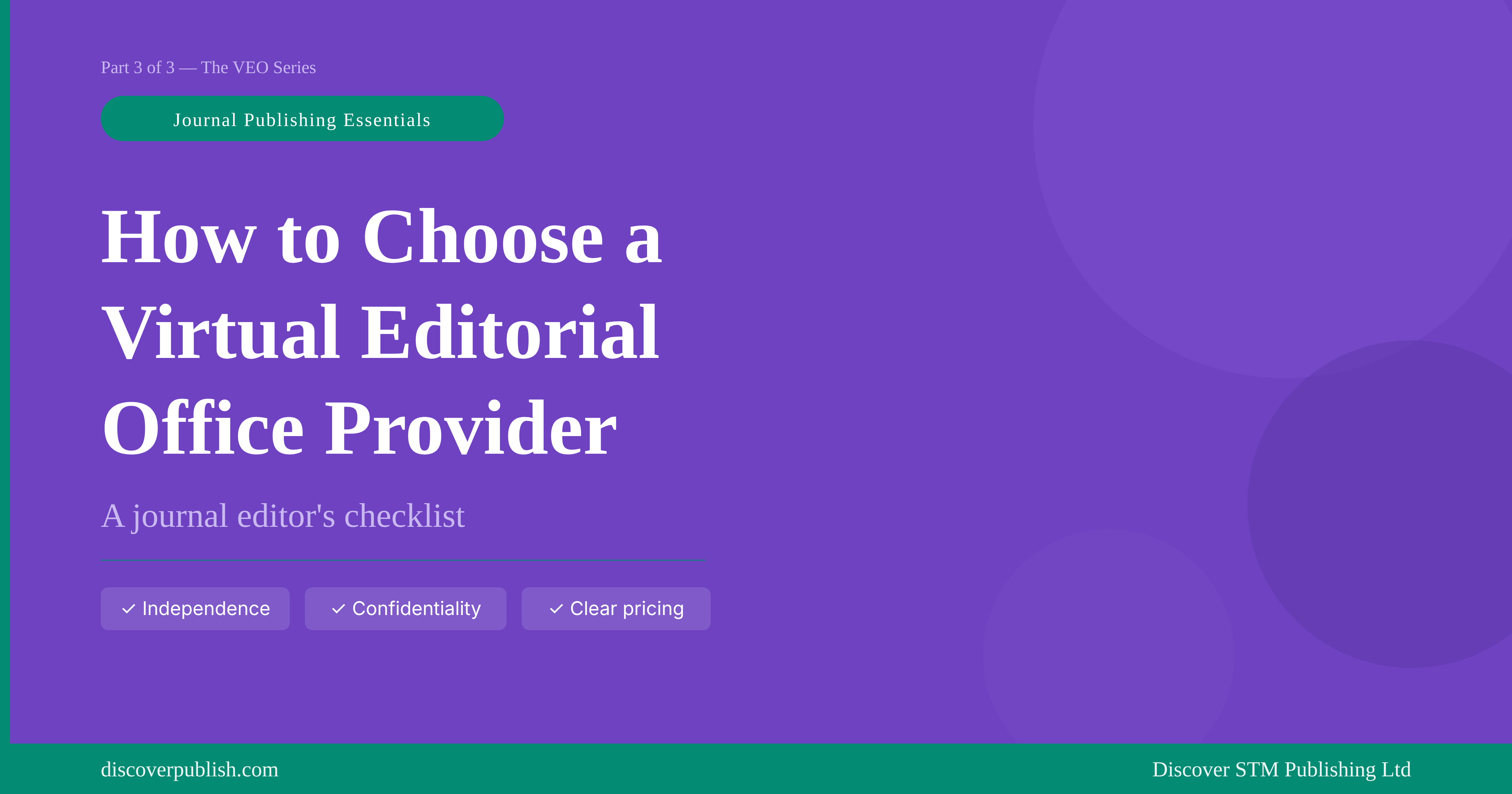 How to Choose a Virtual Editorial Office Provider: A Journal Editor's Checklist